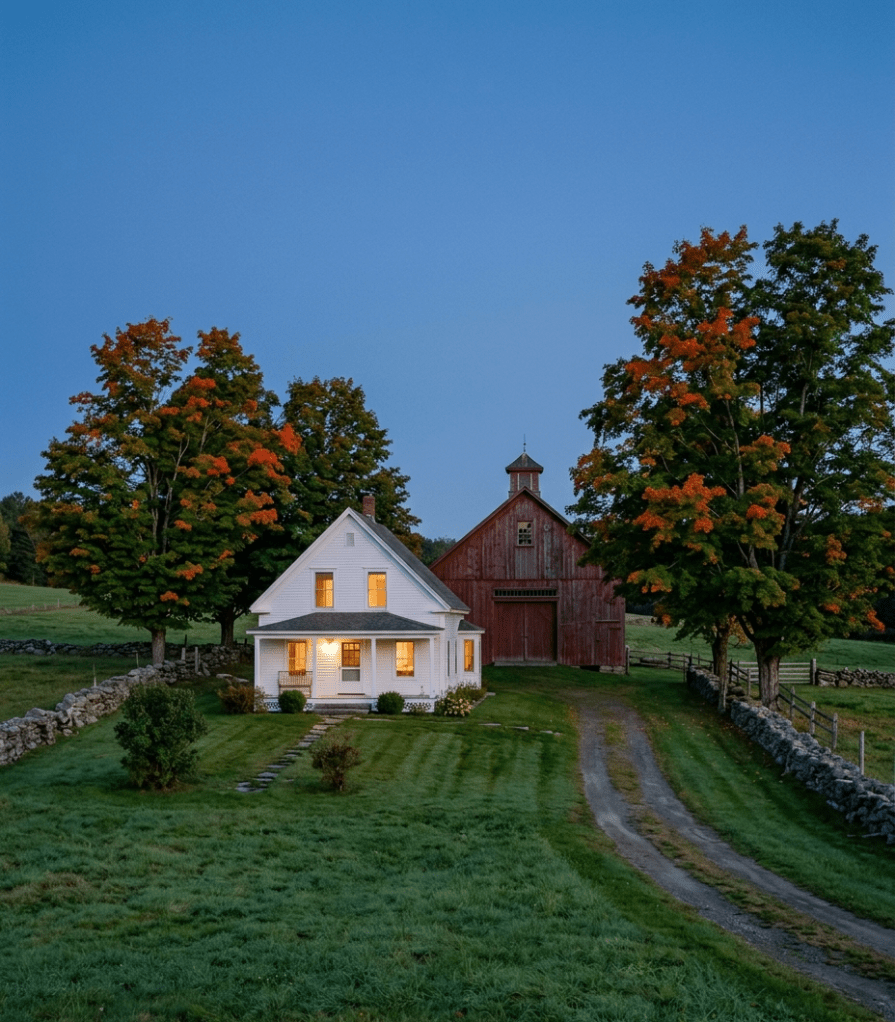 house with barn in back yard vermont