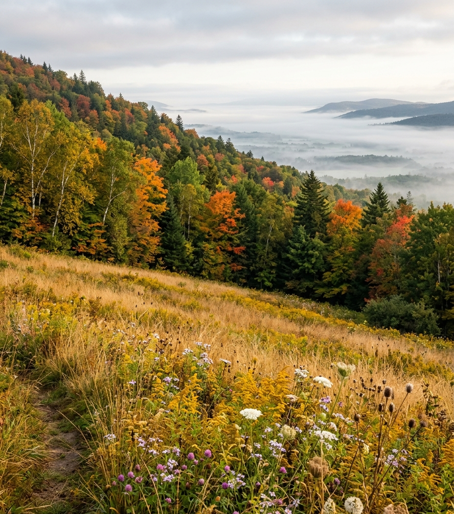 vermont fall hill side