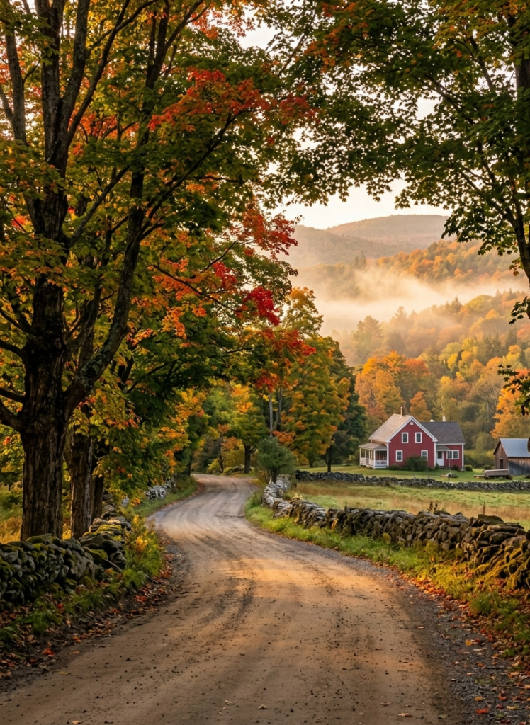 autumn road in vermont